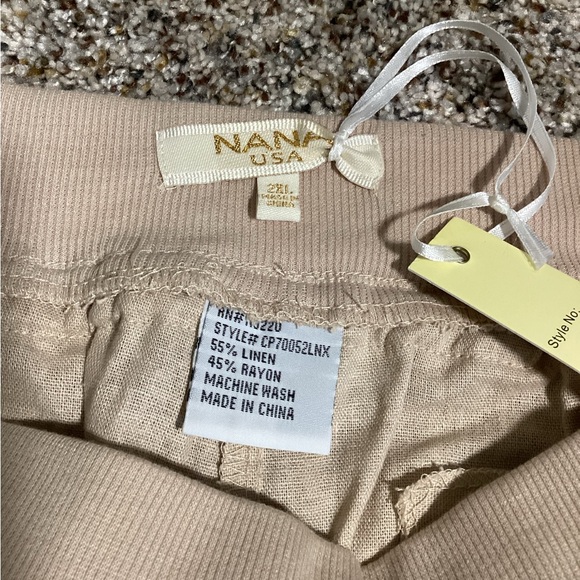 NANA USA Women Pant Size 2XL Brown Linen Blend Vacation Outdoor - Picture 7 of 7